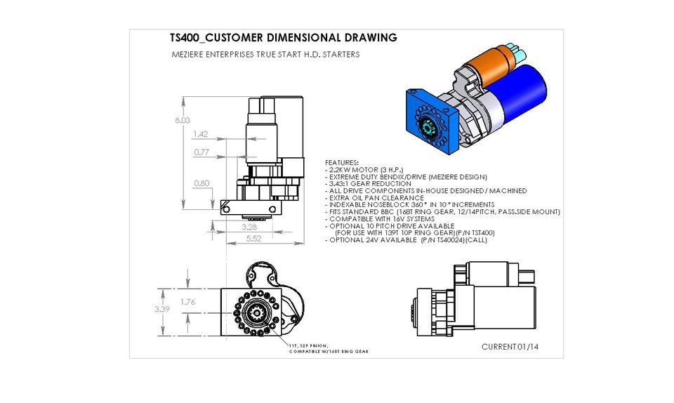 True Start For Chevrolet 400 Series For 168 Tooth Meziere