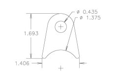 Chassis Tab, Flat #106, 4130 material, 1/8" thick, 4 pcs