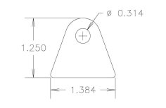 Chassis Tab, Flat #115, 4130 material, .12" thick, 4 pcs