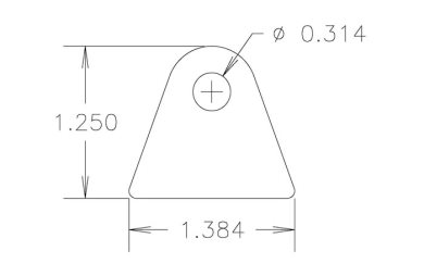 Chassis Tab, Flat #115, 4130 material, .12" thick, 4 pcs