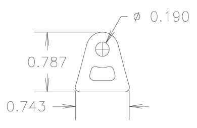 Chassis Tab, Flat #121, 4130 material, .06" thick, 20 pcs