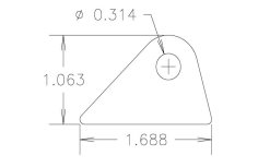 Chassis Tab, Flat #109, 4130 material, 3/16" thick, 4 pcs