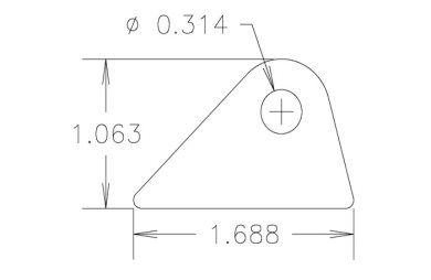 Chassis Tab, Flat #109, 4130 material, 3/16" thick, 4 pcs