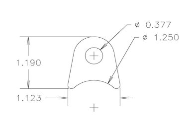 Chassis Tab, Flat #104, 4130 material, 1/8" thick, 4 pcs