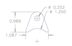 Chassis Tab, Flat #103, 4130 material, 1/8" thick, 4 pcs