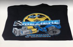 Racing Apparel, Black T-Shirt, Components Design, Adult Medium