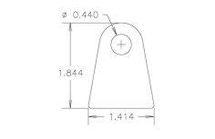 Chassis Tab, Flat #112, 4130 material, 1/8" thick, 20 pcs