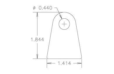 Chassis Tab, Flat #112, 4130 material, 1/8" thick, 4 pcs