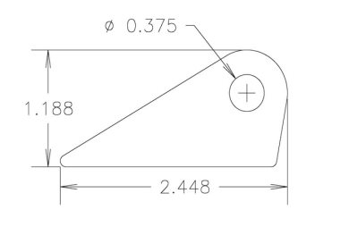 Chassis Tab, Flat #110, 4130 material, 3/16" thick, 20 pcs