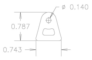 Chassis Tab, Flat #119, 4130 material, .06" thick, 20 pcs