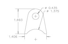 Chassis Tab, Flat #106, 4130 material, 1/8" thick, 20 pcs