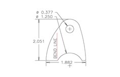 Chassis Tab, Bent #302, 4130 material, 1/8" thick, 20 pcs