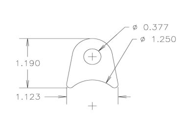 Chassis Tab, Flat #104, 4130 material, 1/8" thick, 20 pcs