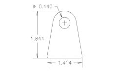 Chassis Tab, Flat #112, 4130 material, 3/16" thick, 20 pcs