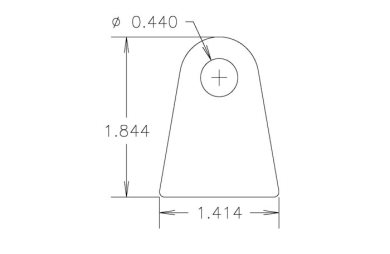 Chassis Tab, Flat #112, 4130 material, 3/16" thick, 20 pcs