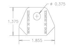 Chassis Tab, Bent #301, 4130 material, 1/8" thick, 20 pcs