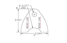 Chassis Tab, Bent #304, 4130 material, 1/8" thick, 20 pcs