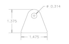 Chassis Tab, Flat #118, 4130 material, 1/8" thick, 20 pcs