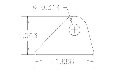 Chassis Tab, Flat #109, 4130 material, 3/16" thick, 20 pcs