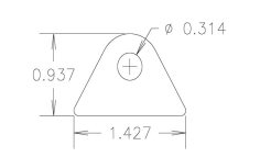 Chassis Tab, Flat #114, 4130 material, 3/16" thick, 4 pcs