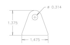 Chassis Tab, Flat #118, 4130 material, 1/8" thick, 4 pcs