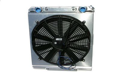 Radiator, Dragster style, 17.5" x 22" with fan and shroud.