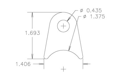 Chassis Tab, Flat #106, 4130 material, 3/16" thick, 4 pcs