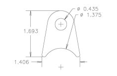 Chassis Tab, Flat #106, 4130 material, 3/16" thick, 20 pcs