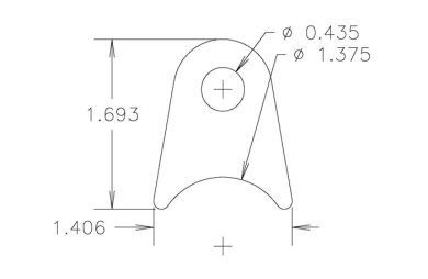 Chassis Tab, Flat #106, 4130 material, 3/16" thick, 20 pcs