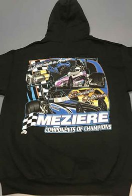 Hooded Sweatshirt, Dragster Design, Adult Large