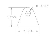 Chassis Tab, Flat #115, 4130 material, .12" thick, 20 pcs