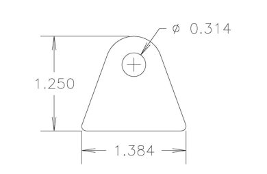 Chassis Tab, Flat #115, 4130 material, .12" thick, 20 pcs