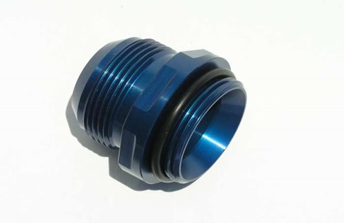Meziere WP1020B 1'' NPT to 20AN Male Water Pump Fitting Blue Anodized 