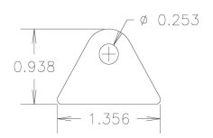 Chassis Tab, Flat #113, 4130 material, 1/8" thick, 20 pcs