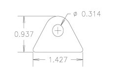 Chassis Tab, Flat #114, 4130 material, 3/16" thick, 20 pcs