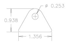 Chassis Tab, Flat #113, 4130 material, 1/8" thick, 4 pcs