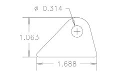 Chassis Tab, Flat #109, 4130 material, 1/8" thick, 20 pcs