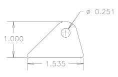 Chassis Tab, Flat #108, 4130 material, 1/8" thick, 4 pcs
