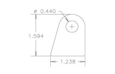 Chassis Tab, Flat #111, 4130 material, 1/8" thick, 20 pcs