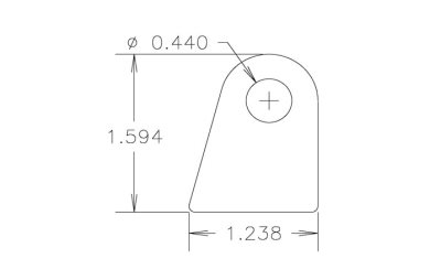 Chassis Tab, Flat #111, 4130 material, 1/8" thick, 20 pcs