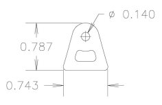 Chassis Tab, Flat #119, 4130 material, .06" thick, 4 pcs