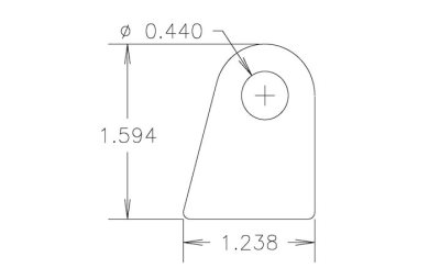 Chassis Tab, Flat #111, 4130 material, 1/8" thick, 4 pcs