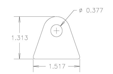 Chassis Tab, Flat #117, 4130 material, 1/8" thick, 4 pcs