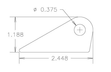 Chassis Tab, Flat #110, 4130 material, 3/16" thick, 4 pcs