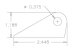 Chassis Tab, Flat #110, 4130 material, 3/16" thick, 4 pcs