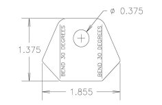 Chassis Tab, Bent #301, 4130 material, 1/8" thick, 2 pcs