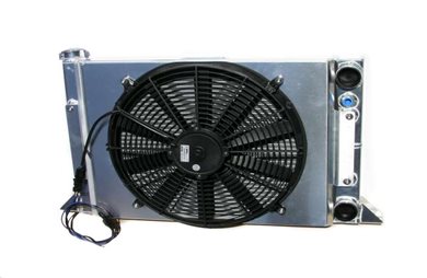Radiator, Sportsman style, 16" x 25", with fan and shroud