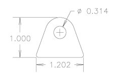 Chassis Tab, Flat #116, 4130 material, 1/8" thick, 4 pcs