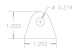 Chassis Tab, Flat #116, 4130 material, 1/8" thick, 4 pcs